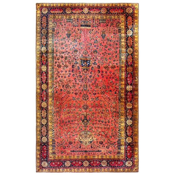 Early 20th Century Persian Silk & Wool Kashan Carpet